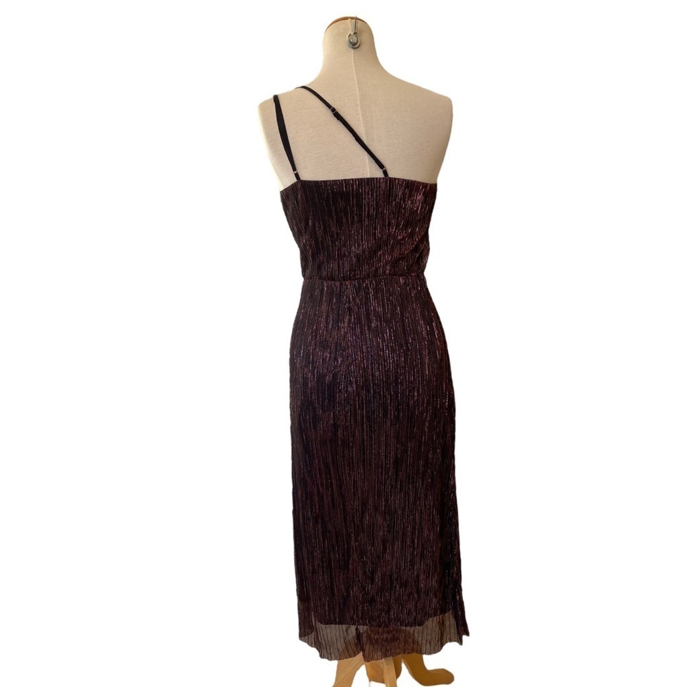 Socialite One Shoulder Metallic Midi Dress Small - Picture 3 of 6